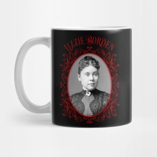 Lizzie Borden Pansy Brooch Portrait Red & Black Mug